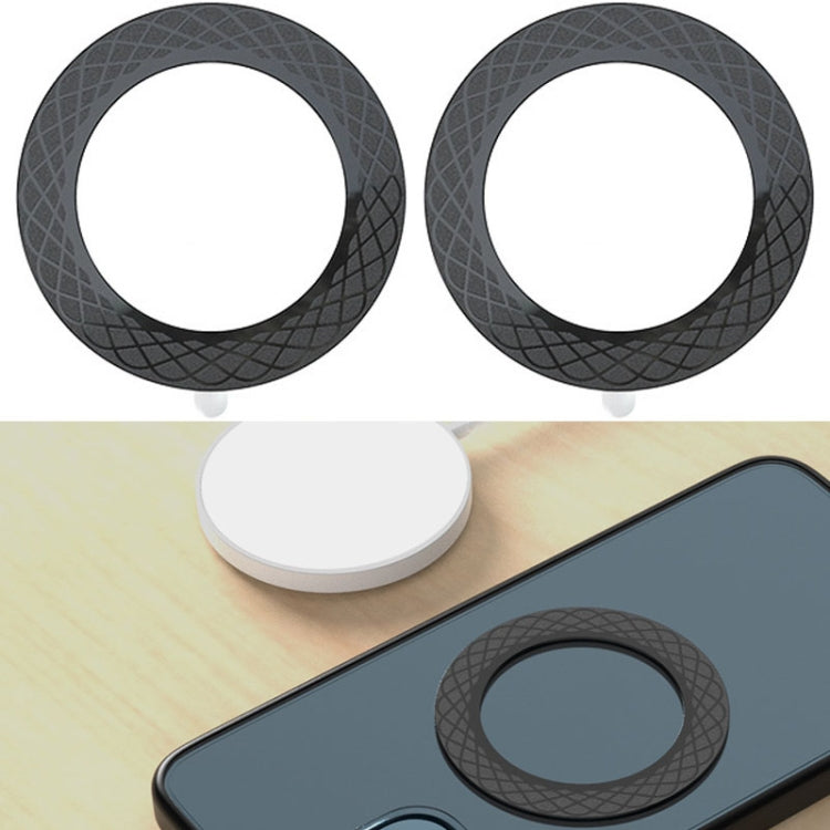 2 PCS T12 Stripe Pattern Magnetic Suction Wireless Charger Magnetic Sheet, White, Black