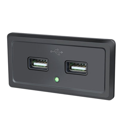 12V24V Route Bus Dual USB Charging Input Car Charger, Blue Light, Green Light, Red Light