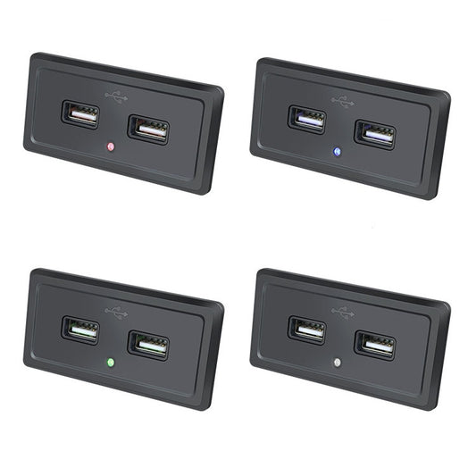 Chargeur de voiture 12V/24V pour bus, double entrée USB, voyants bleu, vert et rouge