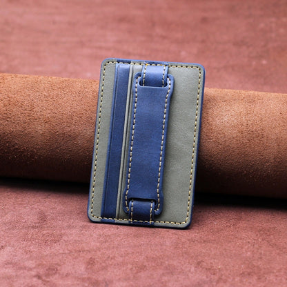 2 PCS Leather Phone Card Sleeve Back Sticker Wrist Pull Strap Holder, Card Sleeve Black, Card Sleeve Brown, Card Sleeve Blue, Card Sleeve Red