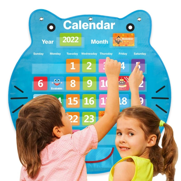 Sac de rangement mural en forme de tête de chat, calendrier mural en forme de tête de chat