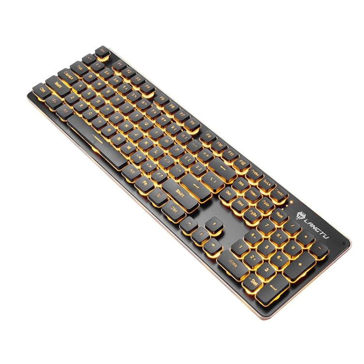 LANGTU L1 104 Keys USB Home Office Film Luminous Wired Keyboard, Cable Length:1.6m, L1 White Light Black, L1 Ice Blue Light Black, L1 White Light Pink, L1 Orange Light Black, L1 Ice Blue Light Silver White