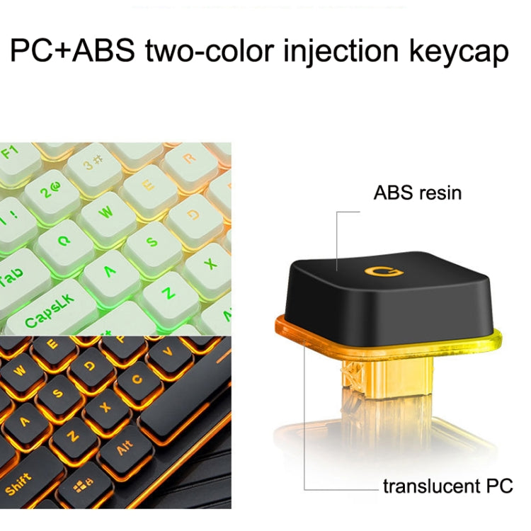 LANGTU L1 104 Keys USB Home Office Film Luminous Wired Keyboard, Cable Length:1.6m, L1 White Light Black, L1 Ice Blue Light Black, L1 White Light Pink, L1 Orange Light Black, L1 Ice Blue Light Silver White