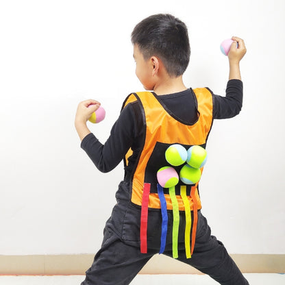 Children Dodgeball Vest For Parent-child Outdoor Games With 5 Balls, Small (Red), Small (Blue), Small (Yellow), Small (Orange), Small (Green), Large (Red), Large (Blue), Large (Yellow), Large (Orange), Large (Green), Small + 5 Tails (Red)              ...