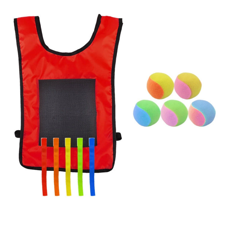 Children Dodgeball Vest For Parent-child Outdoor Games With 5 Balls, Small (Red), Small (Blue), Small (Yellow), Small (Orange), Small (Green), Large (Red), Large (Blue), Large (Yellow), Large (Orange), Large (Green), Small + 5 Tails (Red)              ...