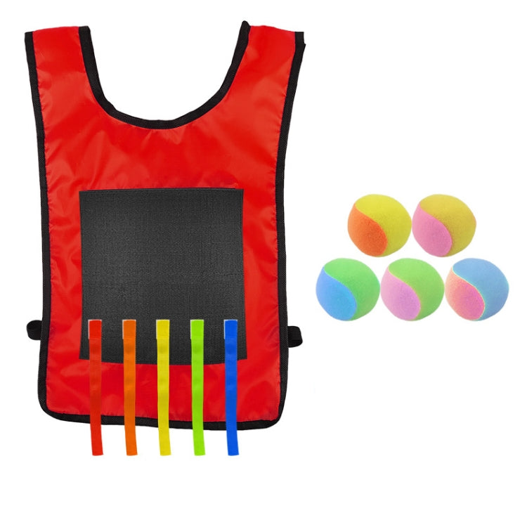 Children Dodgeball Vest For Parent-child Outdoor Games With 5 Balls, Small (Red), Small (Blue), Small (Yellow), Small (Orange), Small (Green), Large (Red), Large (Blue), Large (Yellow), Large (Orange), Large (Green), Small + 5 Tails (Red)              ...