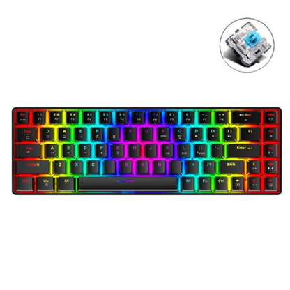 ZIYOU LANG T8 68 Keys RGB Luminous Gaming Mechanical Keyboard, Cable Length:1.6m, T8 White Green Shaft, T8 White Red Shaft, T8 Blue Green Shaft, T8 Pink Green Shaft, T8 Purple Green Shaft, T8 Black Green Shaft, T8 Black Tea Shaft
