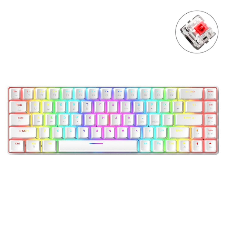 ZIYOU LANG T8 68 Keys RGB Luminous Gaming Mechanical Keyboard, Cable Length:1.6m, T8 White Green Shaft, T8 White Red Shaft, T8 Blue Green Shaft, T8 Pink Green Shaft, T8 Purple Green Shaft, T8 Black Green Shaft, T8 Black Tea Shaft