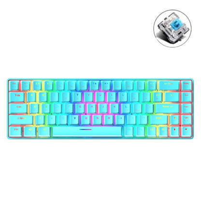 ZIYOU LANG T8 68 Keys RGB Luminous Gaming Mechanical Keyboard, Cable Length:1.6m, T8 White Green Shaft, T8 White Red Shaft, T8 Blue Green Shaft, T8 Pink Green Shaft, T8 Purple Green Shaft, T8 Black Green Shaft, T8 Black Tea Shaft