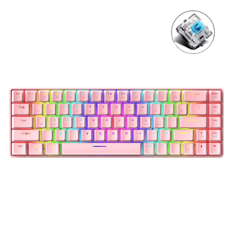 ZIYOU LANG T8 68 Keys RGB Luminous Gaming Mechanical Keyboard, Cable Length:1.6m, T8 White Green Shaft, T8 White Red Shaft, T8 Blue Green Shaft, T8 Pink Green Shaft, T8 Purple Green Shaft, T8 Black Green Shaft, T8 Black Tea Shaft