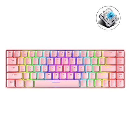 ZIYOU LANG T8 68 Keys RGB Luminous Gaming Mechanical Keyboard, Cable Length:1.6m, T8 White Green Shaft, T8 White Red Shaft, T8 Blue Green Shaft, T8 Pink Green Shaft, T8 Purple Green Shaft, T8 Black Green Shaft, T8 Black Tea Shaft