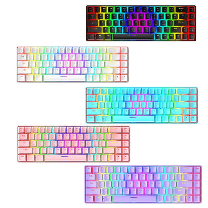 ZIYOU LANG T8 68 Keys RGB Luminous Gaming Mechanical Keyboard, Cable Length:1.6m, T8 White Green Shaft, T8 White Red Shaft, T8 Blue Green Shaft, T8 Pink Green Shaft, T8 Purple Green Shaft, T8 Black Green Shaft, T8 Black Tea Shaft