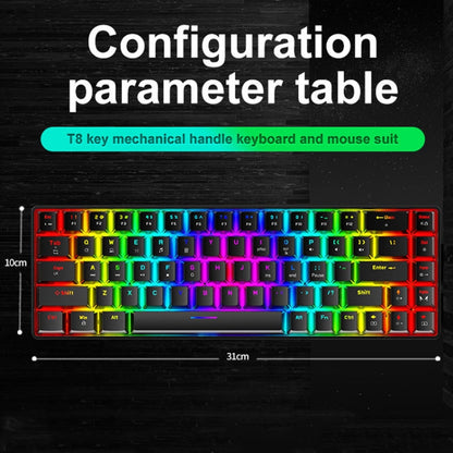 ZIYOU LANG T8 68 Keys RGB Luminous Gaming Mechanical Keyboard, Cable Length:1.6m, T8 White Green Shaft, T8 White Red Shaft, T8 Blue Green Shaft, T8 Pink Green Shaft, T8 Purple Green Shaft, T8 Black Green Shaft, T8 Black Tea Shaft