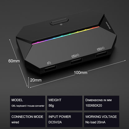 ZIYOU LANG G6L Gamepad To Keyboard Mouse Converter For Nintendo Switch / Xbox / PS4,Specification:, Host, Host + K15 + V1 + Red Pad