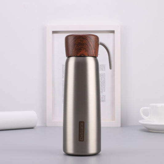 Delicate 304 Stainless Steel Wood Grain Thermos Cup, 400ml, 500ml