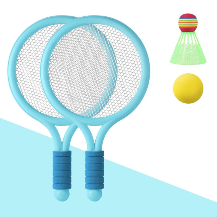 1 paire de raquettes de badminton/tennis pour enfants avec deux balles, bleu, rose, vert, bleu rose, rose vert