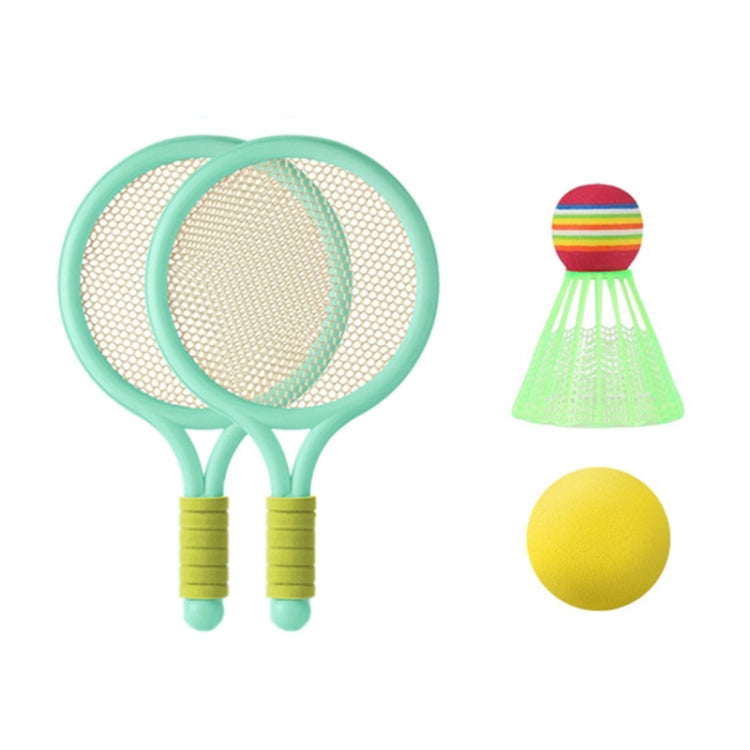 1 paire de raquettes de badminton/tennis pour enfants avec deux balles, bleu, rose, vert, bleu rose, rose vert