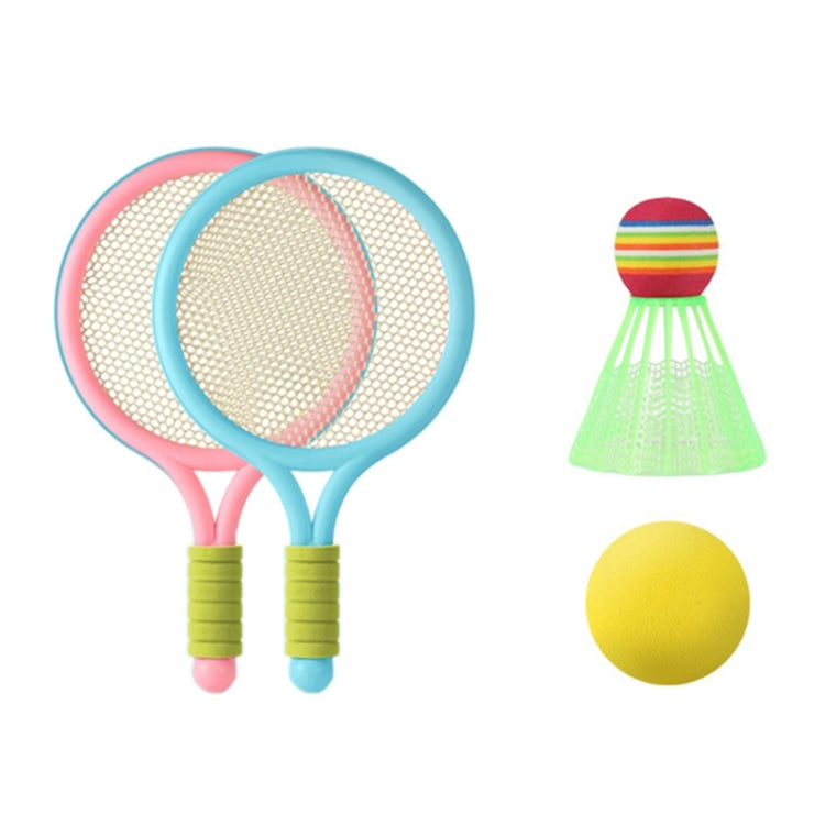 1 paire de raquettes de badminton/tennis pour enfants avec deux balles, bleu, rose, vert, bleu rose, rose vert