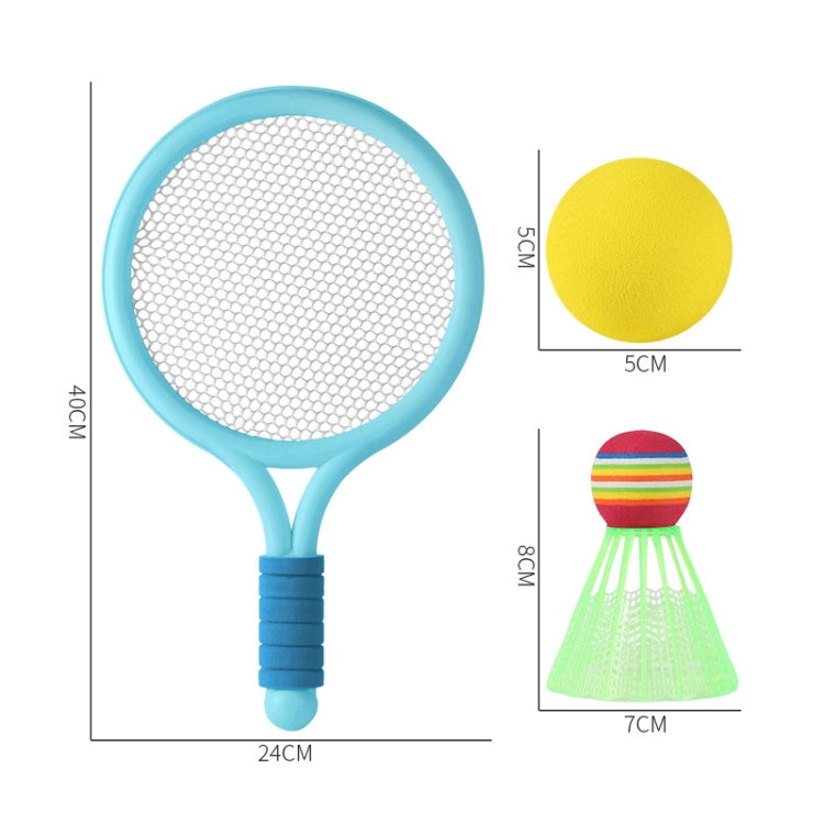 1 paire de raquettes de badminton/tennis pour enfants avec deux balles, bleu, rose, vert, bleu rose, rose vert