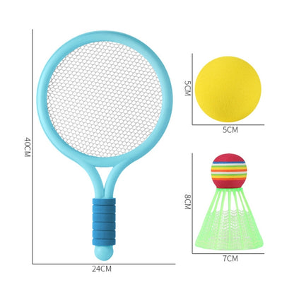 1 paire de raquettes de badminton/tennis pour enfants avec deux balles, bleu, rose, vert, bleu rose, rose vert
