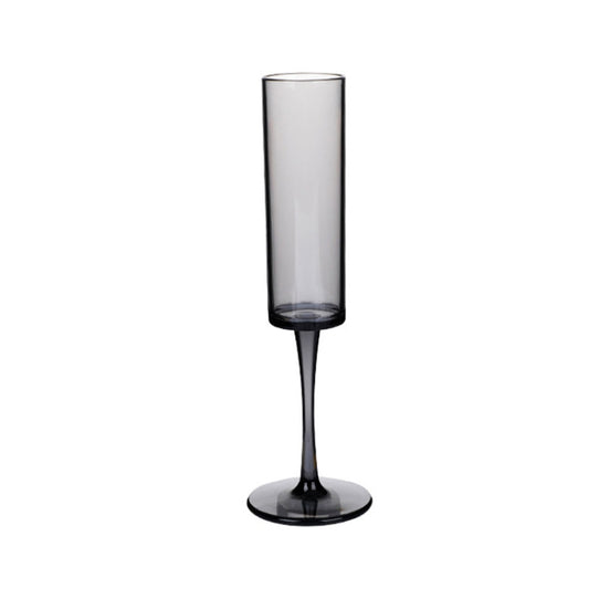 165ml Household Acrylic Champagne Glasses, Black, Transparent