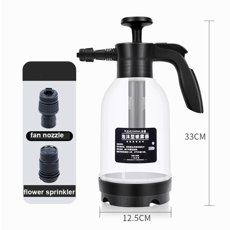Pulvérisateur Mousse Lavage Auto, Arrosoir Pompe à Pression pour Jardinage, Maison, Blanc Transparent