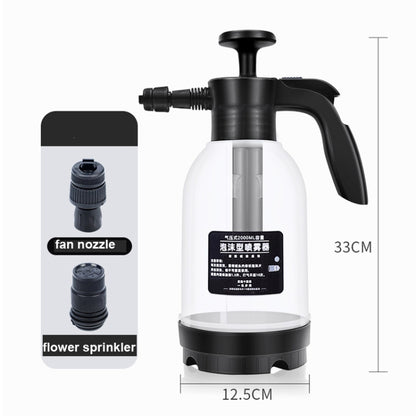 Pulvérisateur Mousse Lavage Auto, Arrosoir Pompe à Pression pour Jardinage, Maison, Blanc Transparent