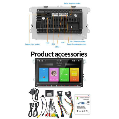 Car HD 9 Inch Radio Receiver MP5 Player For Volkswagen, Support Bluetooth, GPS, WiFi