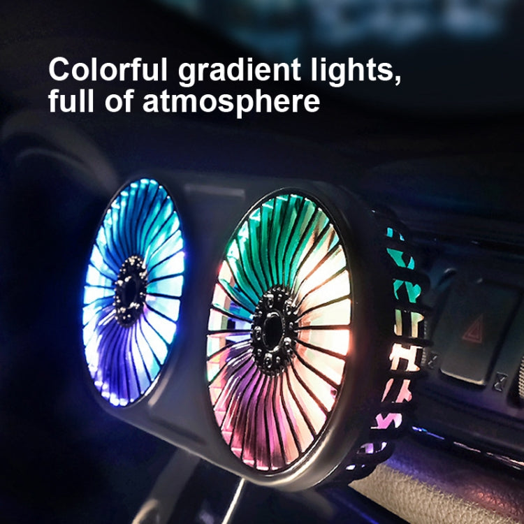Ventilateur électrique de voiture F211 double tête avec LED, pour sortie d'air de voiture, tableau de bord, mini ventilateur USB, noir, rose, vert
