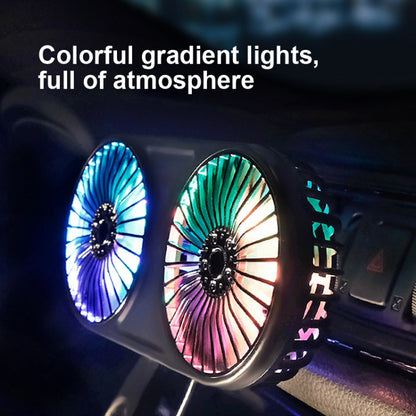 Ventilateur électrique de voiture F211 double tête avec LED, pour sortie d'air de voiture, tableau de bord, mini ventilateur USB, noir, rose, vert