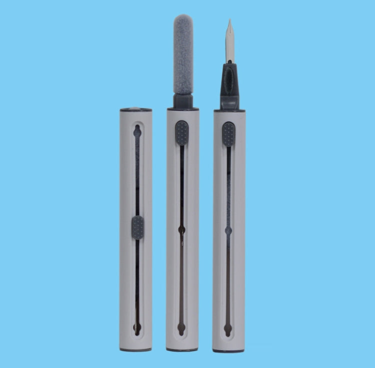 5 PCS Portable Second-generation Telescopic Headset Cleaning Pen Keyboard Dust Brush, 5 PCS Black, 5 PCS White