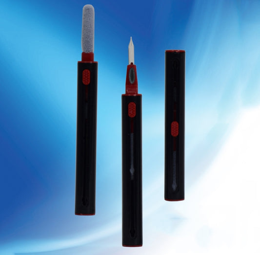 5 PCS Portable Second-generation Telescopic Headset Cleaning Pen Keyboard Dust Brush, 5 PCS Black, 5 PCS White