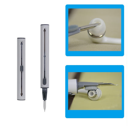 5 PCS Portable Second-generation Telescopic Headset Cleaning Pen Keyboard Dust Brush, 5 PCS Black, 5 PCS White