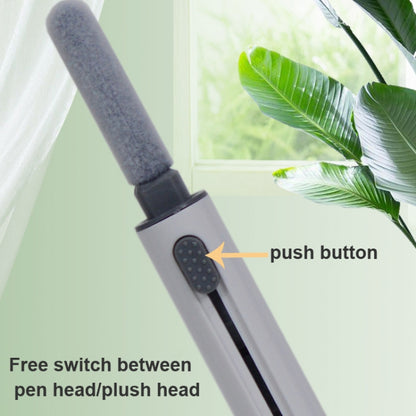 5 PCS Portable Second-generation Telescopic Headset Cleaning Pen Keyboard Dust Brush, 5 PCS Black, 5 PCS White
