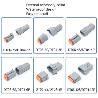Car Waterproof Connector Conductive Connection Terminal, 4 PCS DT04-2P / DT06-2S With Copper, 4 PCS DT04-3P / DT06-3S With Copper, 2 PCS DT04-4P / DT06-4S With Copper, 2 PCS DT04-6P / DT06-6S With Copper, 2 PCS DT04-8P / DT06-8S With Copper            ...