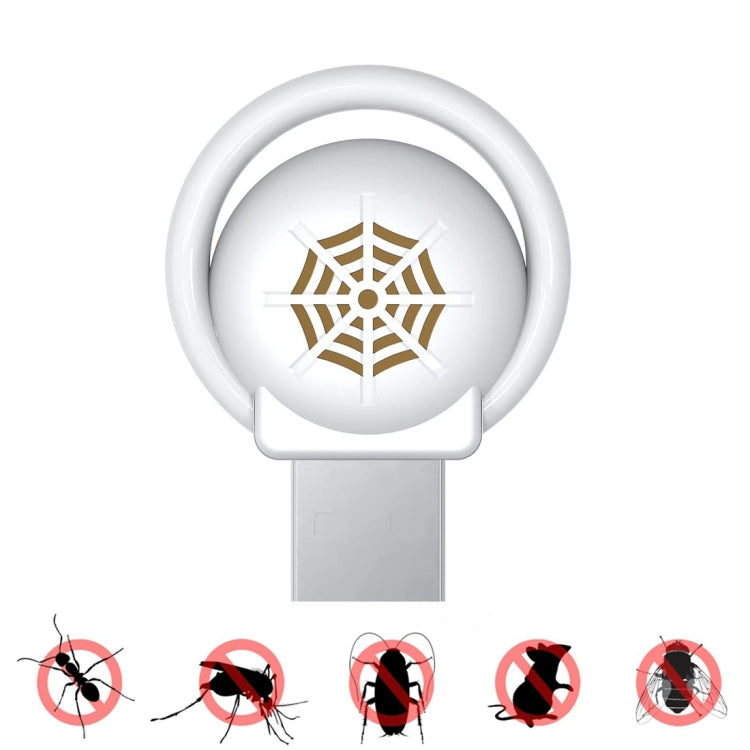 Répulsif anti-moustiques et insectes à ultrasons USB pour voiture avec lumière d'ambiance, blanc, noir