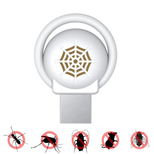 Répulsif anti-moustiques et insectes à ultrasons USB pour voiture avec lumière d'ambiance, blanc, noir