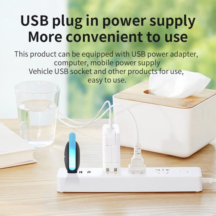 Répulsif anti-moustiques et insectes à ultrasons USB pour voiture avec lumière d'ambiance, blanc, noir
