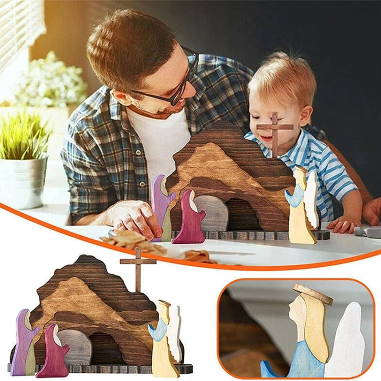 Décoration en bois scène de Pâques, décorations de fête, jouet cadeau pour enfants, décoration scène de Pâques