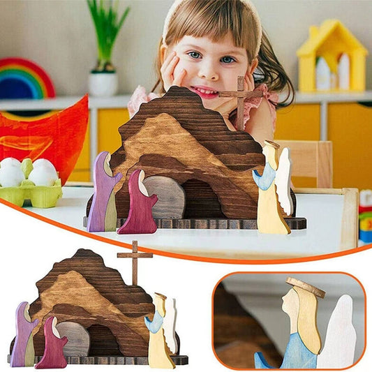 Easter Scene Wooden Decoration Party Decorations Kids Gift Toy, Easter Scene Decoration