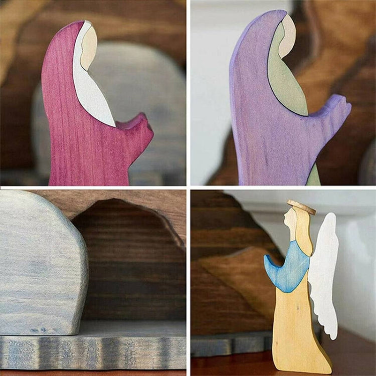 Décoration en bois scène de Pâques, décorations de fête, jouet cadeau pour enfants, décoration scène de Pâques