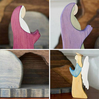 Décoration en bois scène de Pâques, décorations de fête, jouet cadeau pour enfants, décoration scène de Pâques