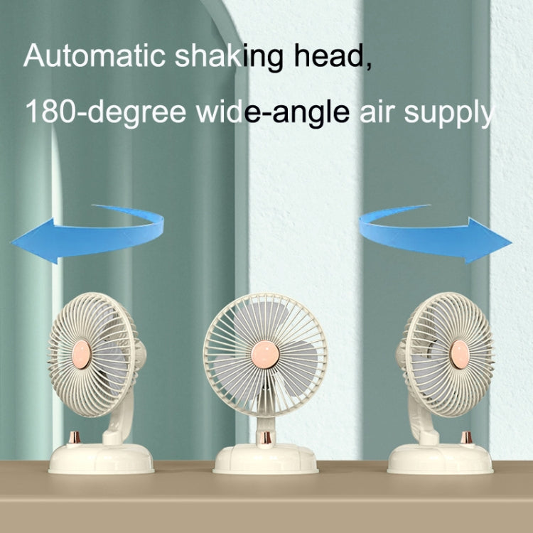 F10 Portable Quiet Desktop Retro Moving Head USB Fan, F10 Milk White, F10 Bean Green