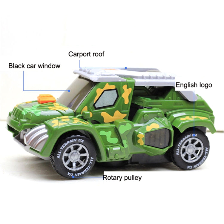 HG-884 Spray Deformation Dinosaur Fighting Vehicle Light Music Automatic Rotating Children Toys, Yellow, Green