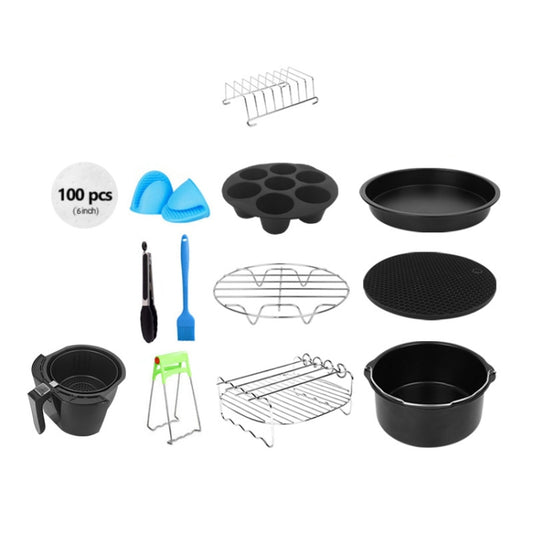 Ensemble de 12 accessoires de cuisson pour friteuse à air chaud en acier inoxydable de 7 pouces, 12 pièces/ensemble
