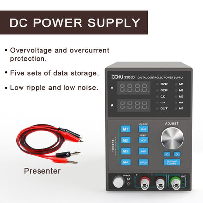 باكو BA-3305D مزود طاقة عالي تيار مستمر 5 أمبير/30 فولت CNC، قابس أمريكي BA-3305D، قابس أوروبي BA-3305D