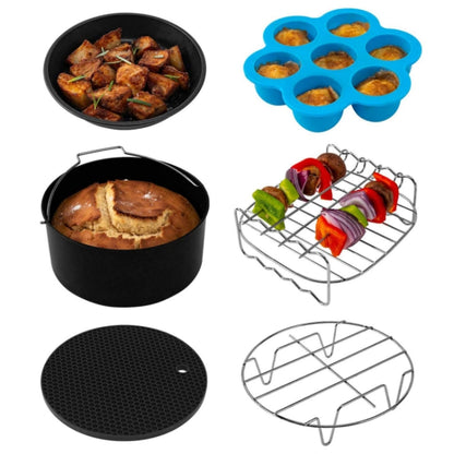 Accessoires de cuisson pour friteuse à air chaud en acier inoxydable, lot de 6 pièces de 6 pouces, lot de 6 pièces de 7 pouces, lot de 6 pièces de 8 pouces