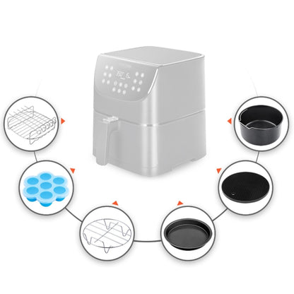 Accessoires de cuisson pour friteuse à air chaud en acier inoxydable, lot de 6 pièces de 6 pouces, lot de 6 pièces de 7 pouces, lot de 6 pièces de 8 pouces