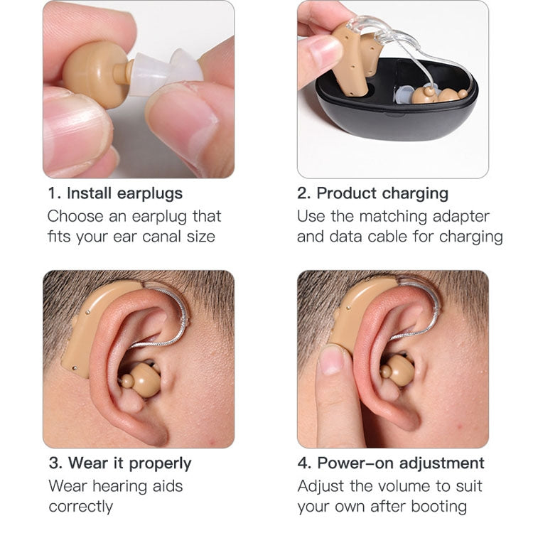 Elderly Use Can Charge Sound Amplifier Hearing Aid, Specification:, US Plug, EU Plug