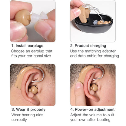 Elderly Use Can Charge Sound Amplifier Hearing Aid, Specification:, US Plug, EU Plug